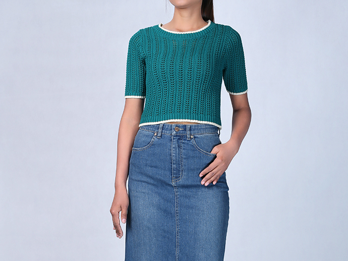 XH213456 Knit Lace Top Lady