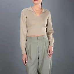 [GH13360] GH13360 Knit Ribbed Polo Sweater