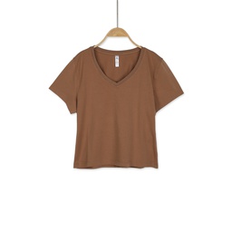 [XT213604] XT213604 V Neck Tee T-Shirt Lady